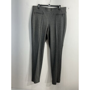 Womans Rafaella Classic Casual Pants 16 Gray Pull On Stretch Zip Pocket Accent